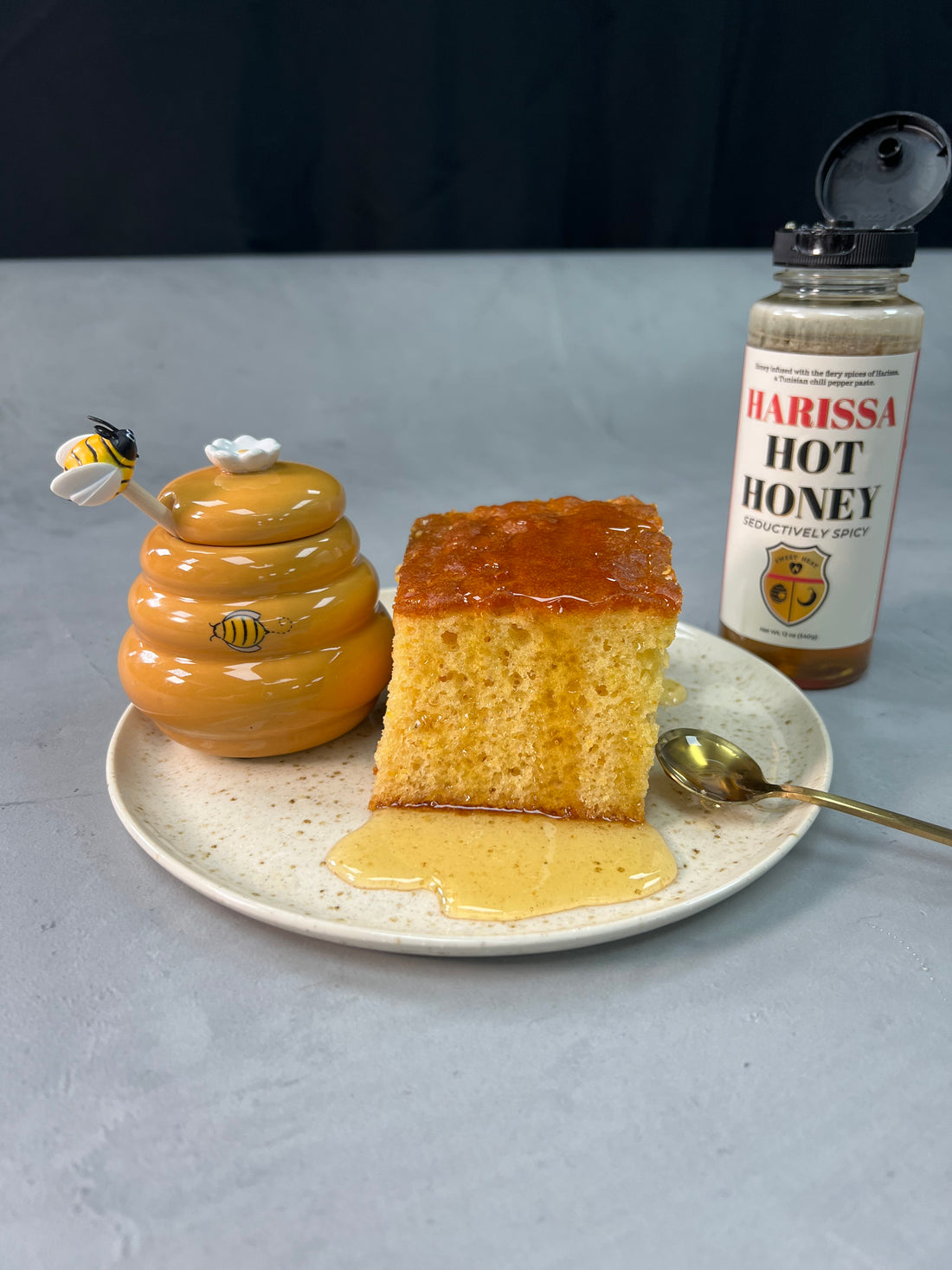 Gluten-Free Cornbread with Harissa Hot Honey
